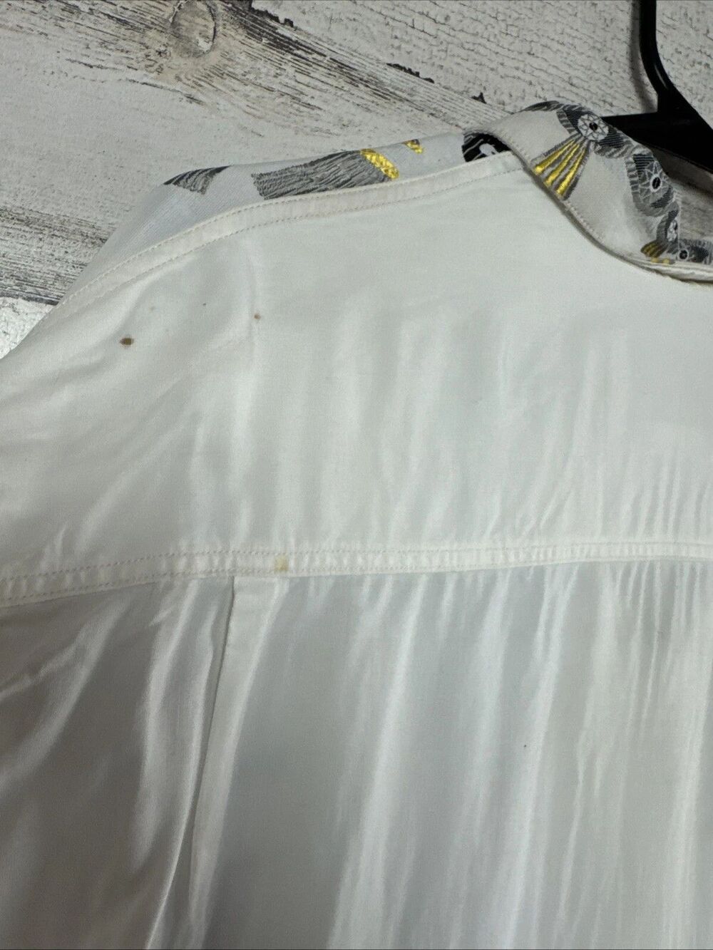 Vintage Bellows Brut Le Garage Paris Button Up Shirt Mens Embroidered M - Picture 7 of 8